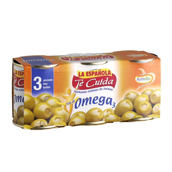 Aceitunas rellenas con anchoas + Omega La Española