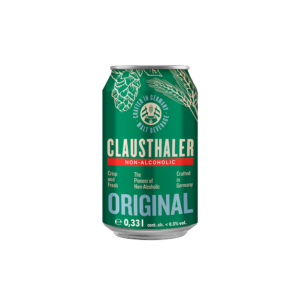Cerveza Clausthaler sin alcohol en lata