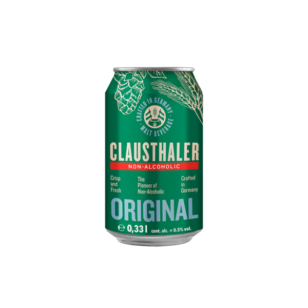 Cerveza Clausthaler sin alcohol en lata