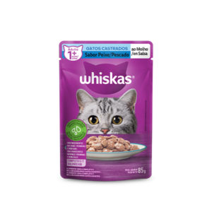 Alimento Húmedo Whiskas Esterilizado de Pescado en Salsa para Gato Adulto